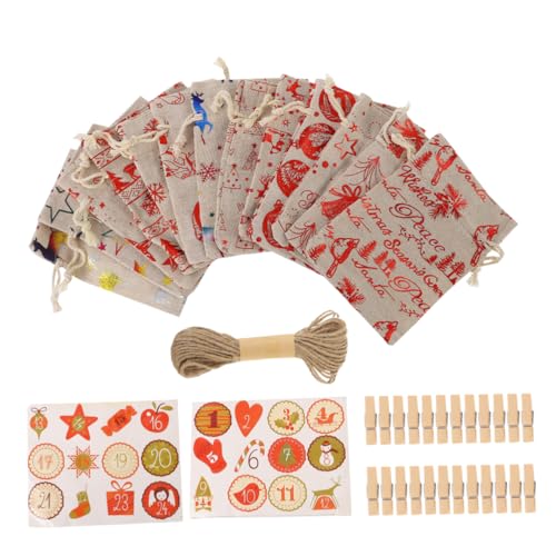 TOPBATHY 24 Stücke Tuch Weihnachten Süßigkeiten Tasche Tasche Candy Tasche Weihnachten Goodie Goodie von TOPBATHY