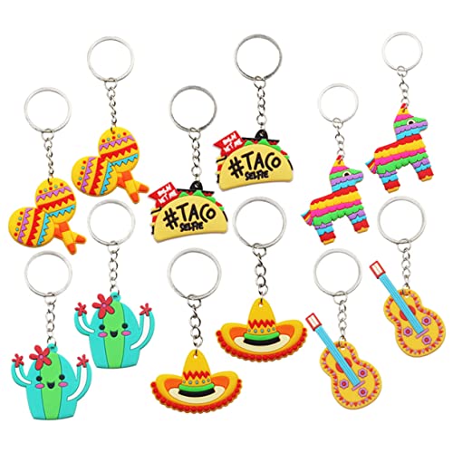 TOPBATHY 24st Cartoon-schlüsselanhänger Esel- Kaktus Schlüsselanh?nger Taco-dekorationen Cinco De Mayo Schlüsselanhänger Mexikanische Schlüsselanhänger Rucksack Spielzeug Pvc Kind von TOPBATHY