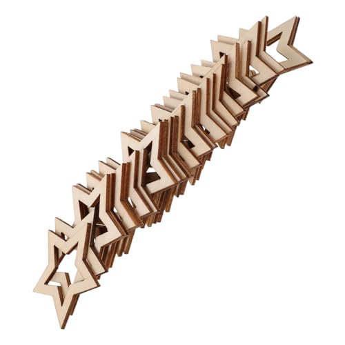 TOPBATHY 25 Stück Teiliges Unvollendete Hohle Holz Sterne Naturbelassen Glatt für DIY Basteln Wanddeko Weihnachten Kreative Stern Holzstücke von TOPBATHY