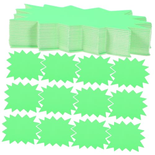 TOPBATHY 250 Stck. schild Aufkleber leer Neon platzende Papierschilder Versandetiketten Hellgrün von TOPBATHY