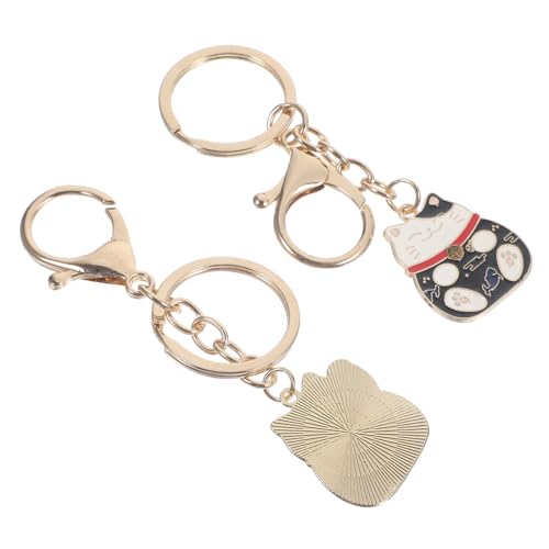 TOPBATHY 2St Glückskatze Schlüsselanhänger japanischer Schlüsselanhänger Maneki-Schlüsselanhänger Schlüsselbund auto zubehör schlüsselkasten deko Katze Schlüsselanhänger im japanischen Stil von TOPBATHY