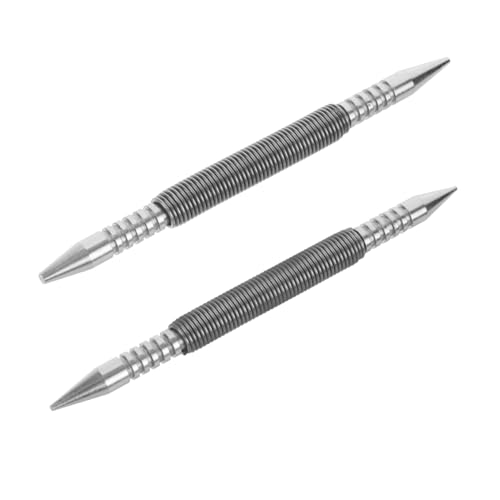 TOPBATHY 2Stücke Teiliges Federbelastetes Nagelstanze Set für Holz Metall Hammerloser Stempel für Präzise Markierungen Bohrungen für Heimwerker Profi Projekte von TOPBATHY