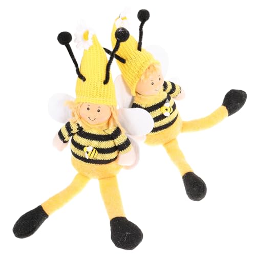 TOPBATHY 2er Set Bienenförmige Puppen - Weiche Kissen - Bienendekor - Gehäkeltes Bienenspielzeug - Wohndekor-Ornamente von TOPBATHY