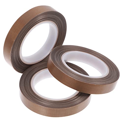 TOPBATHY 3 Rollen hitzebeständiges Klebeband Hitzebeständiges Band Hochtemperaturband universelles industrielles Isolierband Band mit hoher Hitze Grundmaterial: Glasfasergewebe Hellbraun von TOPBATHY
