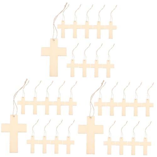 TOPBATHY 3 Sätze Holz Kreuz Anhänger Diy Holzornamente Für Hochzeiten Geburtstage Bastelprojekte Leichte Holzscheiben Zum Bemalen Und Dekorieren 10 Stück * 3 von TOPBATHY