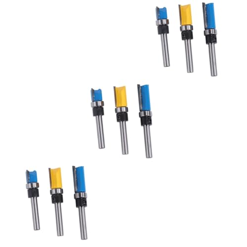 TOPBATHY 3 Sätze Trimmmesserset Geriffelt Schwer Zimmerei Holzbearbeitung Fräser Kanten Lager Router-bit Trimmen Schneiden Mahlen Spülen Werkzeug Cutter Hartmetall 3 Stück * 3 von TOPBATHY