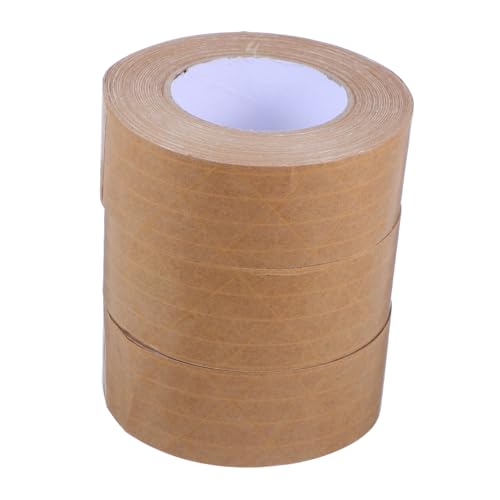 TOPBATHY 3 Stück Geripptes Kraftpapierband Wasseraktiviertes Klebeband Braunes Kraftband Hochleistungs Packband Versandband Hochleistungs Kraftband Verstärktes Packband Braunes von TOPBATHY