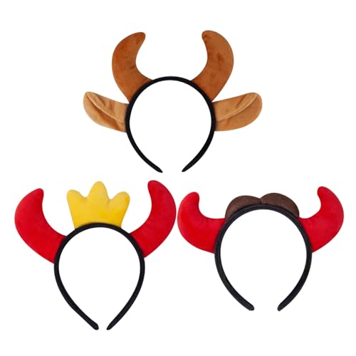 TOPBATHY 3 Stück Teiliges Horn Haarreif Cartoon Kuh Hörner und Ohren Haarband Leichtes Weiches Material für Halloween Kostüm Karneval Party Realistische Tierhörner für Erwachsene TOPBATHY 3 Stück Teiliges Horn Haarreif Cartoon Kuh Hörner und Ohren Haarband Leichtes Weiches Material für Halloween Kostüm Karneval Party Realistische Tierhörner für Erwachsene von TOPBATHY
