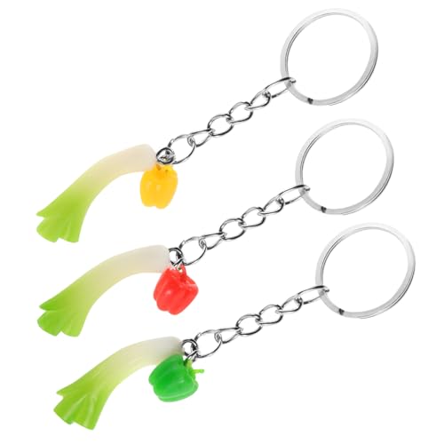 TOPBATHY 3 Stück Teiliges Realistische Gemüse Schlüsselanhänger Verspielte Chili und Charms für Taschen Handtaschen und Kreative von TOPBATHY