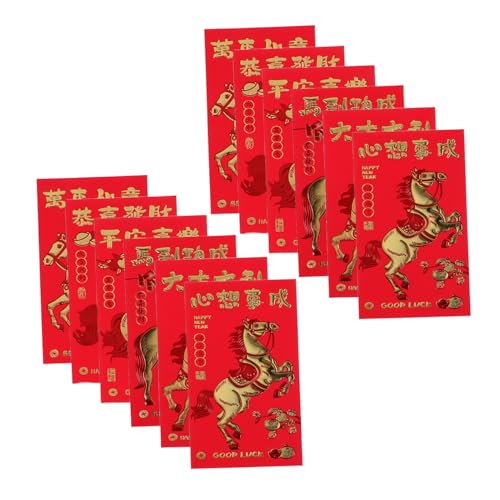 TOPBATHY 30 Stück Chinesische Geldumschläge Jahr Des Pferdes Roter Briefumschlag mit Prägung und Folienprägung für Neujahr Hochzeit Frühlingsfest Geburtstagsfeier Vielseitig und von TOPBATHY