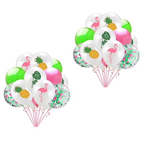 TOPBATHY 30 Stück Flamingo-Ananas-Monstera-Blatt-Ballon-Set Wassermelonen-Partydekorationen Strandparty-Dekorationen Dekorationen für Poolpartys Schwimmbad ballons balloons Partyzubehör von TOPBATHY