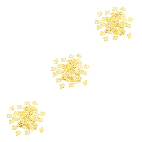 3600 Stück 20 Buchstabe ein Ornament 20. Geburtstag Hochzeitstag Mini-Buchstaben Goldrand esstisch Golddekor Nagel schmücken kleines Geschenk Pailletten Konfetti von TOPBATHY