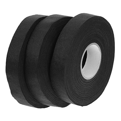 TOPBATHY 3Rollen Klebeband für Kabelbaum Selbstklebendes Stoffband Hochtemperaturbeständig Verschleißfest für Auto Industrieanwendungen Geräuschdämpfend von TOPBATHY