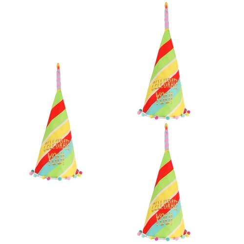TOPBATHY 3St Geburtstagsparty-Hut Kappen Party-Kopfbedeckung tragbarer Stoffhut Geburtstagspartyhüte für Erwachsene bilden Geburtstagshut Haushaltsprodukte Requisiten Kind Partyhut von TOPBATHY