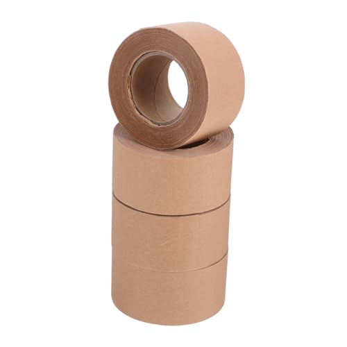 TOPBATHY 4 Rollen Wasseraktiviertes Klebeband Kraftpapier Beschriftbar Stark Haftend für Versand und Verpackung pro Rolle für und Kartons von TOPBATHY