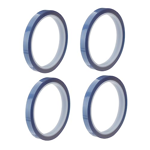 TOPBATHY 4 Rollen hitzebeständiges Klebeband Hochtemperaturband Thermoband Löten poly Sublimation Wärmeübertragungsband Isoliertes hitzebeständiges Band subsensitiver Silikonkleber Blau von TOPBATHY