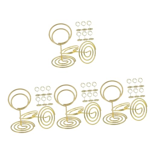 TOPBATHY 4 Sätze Esstischnummer Rack Kartentisch Golden Dekoration Restaurant Hochzeiten Tabellennummer Steht Fotohalter Plattenhalter Tische Party Für Umweltschutz Galvanik 30 Stück * 4 von TOPBATHY