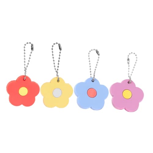 TOPBATHY 4 Stück Blumen Schlüsselabdeckungen Niedliche Schlüsselhüllen für Hausschlüssel und Praktische Schutzkappen für Schlüsselanhänger und Orange Blau und Gelb von TOPBATHY