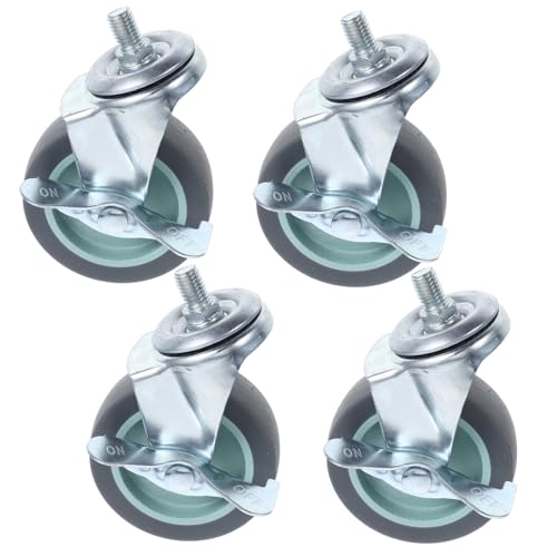 TOPBATHY 4 Stück Bremsrichter mit Gewinde Universal- Rad Möbelräder Rollen für Möbelbeine Drehstocker Kugelrollen Räder Lenkrollen für Möbel kleine Rollen Silver TOPBATHY 4 Stück Bremsrichter mit Gewinde Universal- Rad Möbelräder Rollen für Möbelbeine Drehstocker Kugelrollen Räder Lenkrollen für Möbel kleine Rollen Silver von TOPBATHY