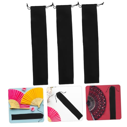 TOPBATHY 4 Stück Faltbare Fächer Tasche aus Schwarzem mit Zugband Handgefertigte Aufbewahrungstasche für Faltfächer Kompakter Reise Organizer und Schutzhülle TOPBATHY 4 Stück Faltbare Fächer Tasche aus Schwarzem mit Zugband Handgefertigte Aufbewahrungstasche für Faltfächer Kompakter Reise Organizer und Schutzhülle von TOPBATHY
