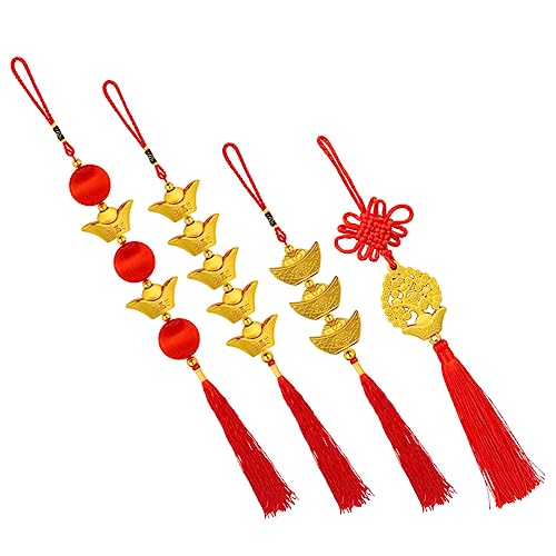TOPBATHY 4 Stück Chinesische Neujahrsdekorationen Feng Shui Wohnaccessoires Für Das Frühlingsfest von TOPBATHY