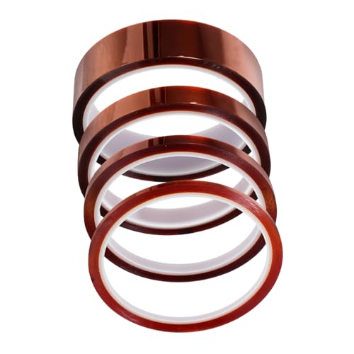 TOPBATHY 4 Stück Hochtemperaturbeständiges Klebeband Hochtemperaturband Wärmeband Hitzebeständiges Band von TOPBATHY