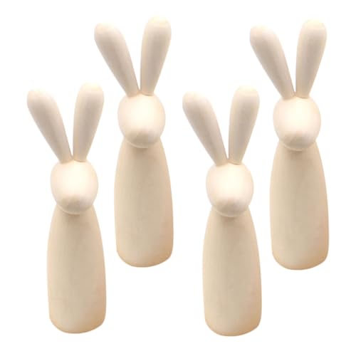 TOPBATHY 4 Stück Holz-kaninchen-desktop-ornament Tischplatte Handwerk Hase Unbemalt Peg-puppen Steckpuppen Unvollendet Holzkaninchen Holzpflockpuppen Unvollendet Kunstfiguren Aus Holz Beige TOPBATHY 4 Stück Holz-kaninchen-desktop-ornament Tischplatte Handwerk Hase Unbemalt Peg-puppen Steckpuppen Unvollendet Holzkaninchen Holzpflockpuppen Unvollendet Kunstfiguren Aus Holz Beige von TOPBATHY