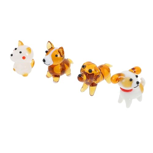 TOPBATHY Ornament Tier Miniatur Hund Dekorationen 4pcs Glas Hund Handwerk Zufällige Stil TOPBATHY Ornament Tier Miniatur Hund Dekorationen 4pcs Glas Hund Handwerk Zufällige Stil von TOPBATHY