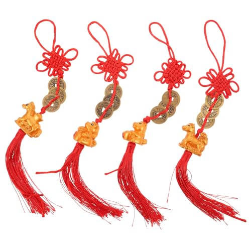 TOPBATHY 4 Stück Pferde Amulett mit Feng Shui Münzen Traditionelles Chinesisches für Glück und Wohlstand im Jahr für Auto und Zuhause TOPBATHY 4 Stück Pferde Amulett mit Feng Shui Münzen Traditionelles Chinesisches für Glück und Wohlstand im Jahr für Auto und Zuhause von TOPBATHY