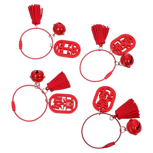 TOPBATHY 4 Stück Teiliges Holz Anhänger Chinesische Symbole Einzigartige Hängende Dekorationen als und Souvenir für Liebhaber Traditioneller Kultur von TOPBATHY