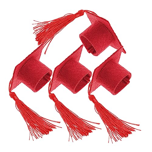 TOPBATHY 4 Stück Teiliges Mini Doktorhut Weinflaschenverschluss mit Quaste Rote Abschlusskappen für Flaschenverschluss Dekoration für Abschlussfeiern und Festliche Anlässe TOPBATHY 4 Stück Teiliges Mini Doktorhut Weinflaschenverschluss mit Quaste Rote Abschlusskappen für Flaschenverschluss Dekoration für Abschlussfeiern und Festliche Anlässe von TOPBATHY