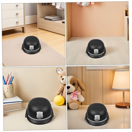 TOPBATHY 4 Stück Teiliges Polizeihelm British Bobby Helmets Schwarze für Halloween Kostüm Fasching Rollenspiel Party Zubehör von TOPBATHY
