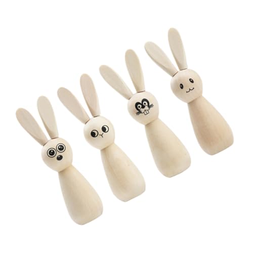 TOPBATHY 4 Stück Unlackierte Holzhasen Puppen Teiliges DIY Osterdeko Kreative Malerei Figuren aus Nachhaltigem Holz für Bastelprojekte und Fröhliche Feiertagsgestaltung TOPBATHY 4 Stück Unlackierte Holzhasen Puppen Teiliges DIY Osterdeko Kreative Malerei Figuren aus Nachhaltigem Holz für Bastelprojekte und Fröhliche Feiertagsgestaltung von TOPBATHY