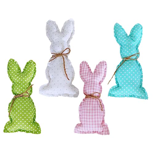 TOPBATHY 4 Stücke Stoffkunst Hasen Dekoration für Ostern Tischdeko für Feiertagsfeiern für Kinderzimmer Schreibtische und Fröhliche Wohnaccessoires von TOPBATHY