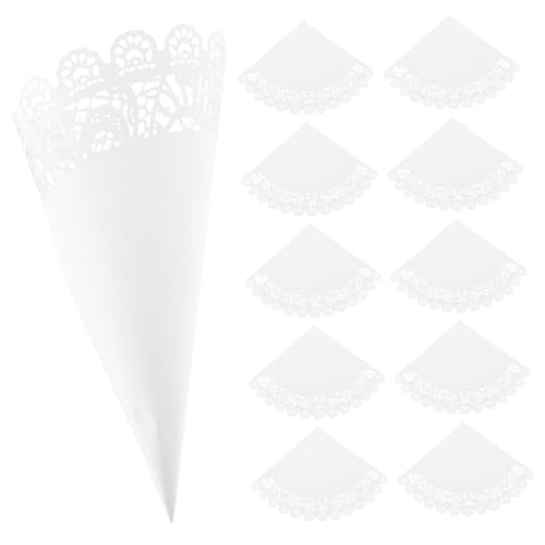 TOPBATHY 40 Stück Hochzeit Hohlpapier Blumenrohr rustikaler Konfetti - Hochzeitsfeierkegel getrocknete Blütenzapfen Kraft Confetti - Blütenblattkegel Blütenkegel Hochzeit Weiß von TOPBATHY