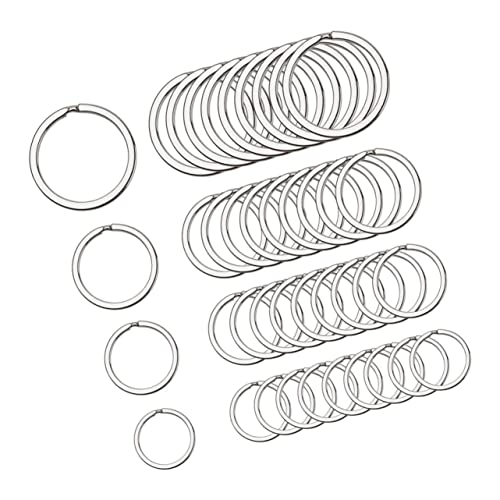 TOPBATHY 40 Stück Teiliges Flache Schlüsselringe aus Multifunktionale Schlüsselanhänger für Autos und Haushaltsgegenstände Rostfrei und Robust für DIY Projekte und Schlüsselorganisation von TOPBATHY