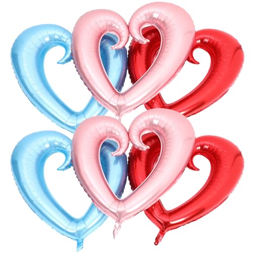 TOPBATHY 43 -Zoll Große Herzförmige Heliumballons (6 Pcs) Aluminiumfolienballons Für Hochzeit Verlobung Valentinstag Zufällige Farben von TOPBATHY