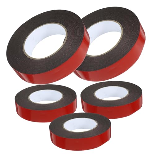 TOPBATHY 5 Rollen Doppelseitiges Klebeband Stark Klebendes Hochtemperaturbeständiges Tape für Autos Büro Zuhause für Vielseitige Anwendungen von TOPBATHY