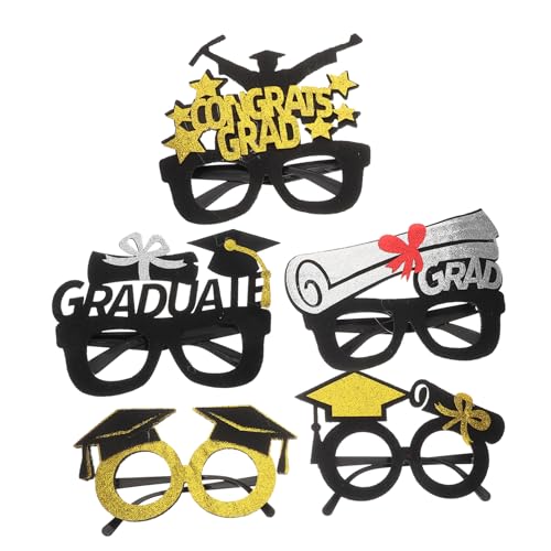 TOPBATHY 5 Stück Abschlussfeier Sonnenbrillen Requisiten für Graduierungsfeier Partybrillen für Familienfeiern und Kostümpartys von TOPBATHY
