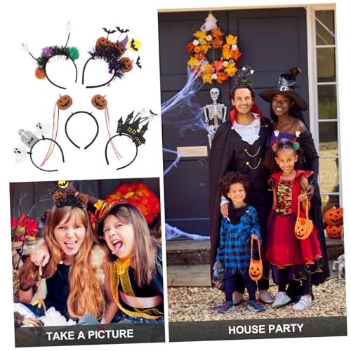 TOPBATHY 5 Stück Teiliges Halloween Stirnband Set mit Verstellbaren Katzenohren und Kürbis Motiven Leichtes und Komfortables Party Haar Accessoire für Erwachsene für Kostüm Cosplay und TOPBATHY 5 Stück Teiliges Halloween Stirnband Set mit Verstellbaren Katzenohren und Kürbis Motiven Leichtes und Komfortables Party Haar Accessoire für Erwachsene für Kostüm Cosplay und von TOPBATHY