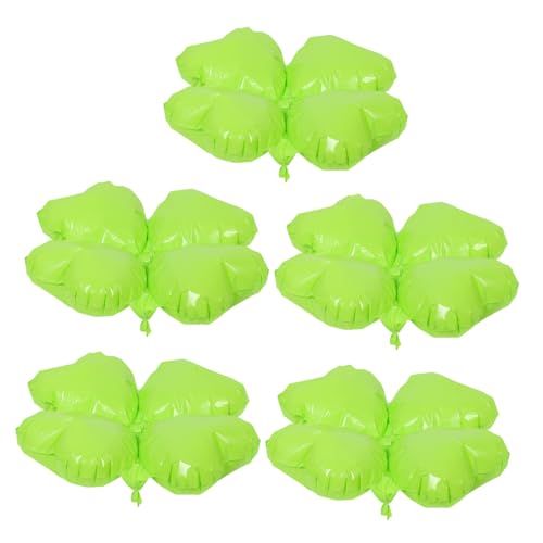 TOPBATHY Kreative Dekoration Für Den Patricks Day 5 Grüne Luftballons Mit Vier Blättern Festliches Partyzubehör von TOPBATHY