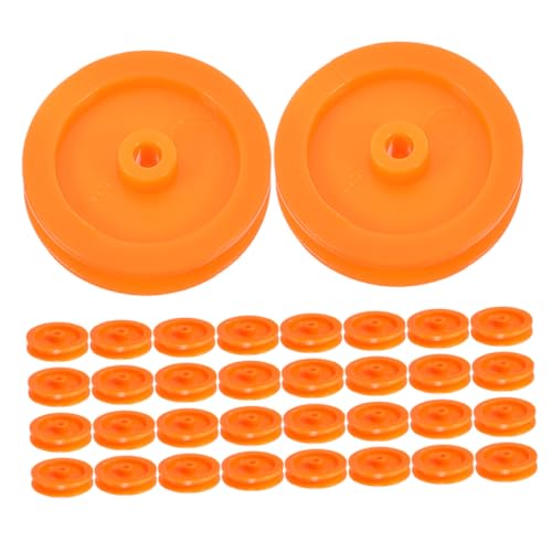 TOPBATHY 50 Stück Riemenscheibe Aus Kunststoff Mehrzweck-riemenscheibe Riemenscheiben-kit Riemenscheibe Für Rc-car Riemenscheibensystem Mini-riemenscheibe Seilrolle Diy-teile Plastik Orange von TOPBATHY