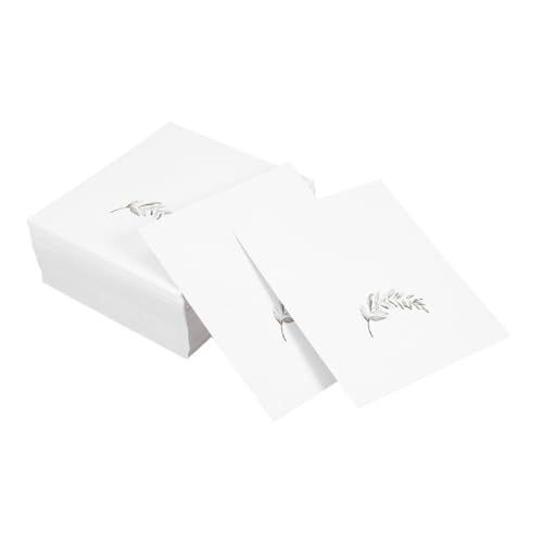 TOPBATHY 50 Stück Wasserfarben Platzkarten für Tischdekoration Faltbare Gästekarten für Hochzeiten und Abendessen Robuste Papierkonstruktion Design mit Grünem Blattmuster von TOPBATHY