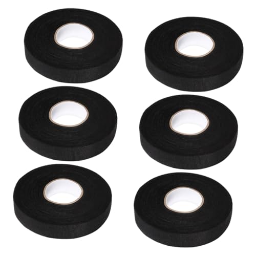TOPBATHY 6 Rollen Kabelbaumgewebeband Kfz -Kabel Innere Klebeband nutzen klebrig Pflicht Kabelbaumband für Automotoren Geschirrband Kabelbaumwickelband Polyestertuch Black von TOPBATHY