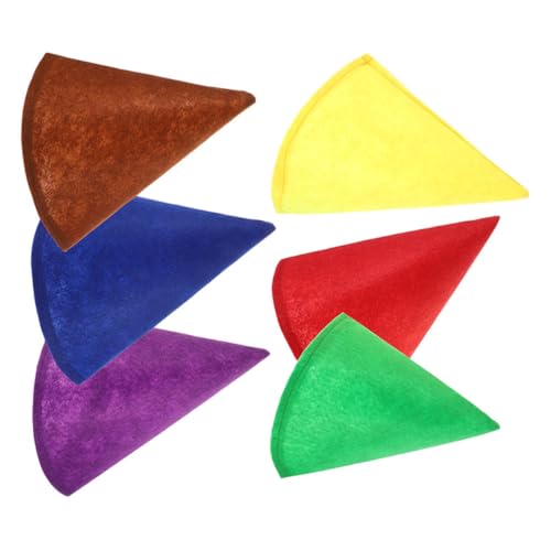 TOPBATHY 6 Stück Filz Zwergenhüte Bunte Kegelmützen für Halloween Weihnachten Geburtstagsfeiern Unisex Kostümaccessoires aus Weichem Atmungsaktivem Filz Vielseitig Einsetzbar für Erwachsene von TOPBATHY