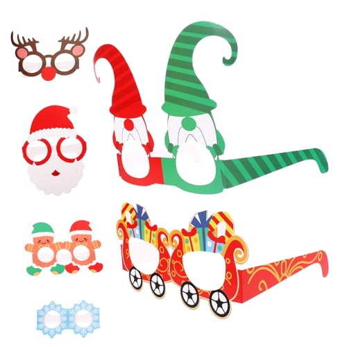 TOPBATHY 6 Stück Papierbrillen für Weihnachtsfeiern Lustige Kostüm Requisiten für Fotografie und Partys Weihnachtsdeko für Unvergessliche TOPBATHY 6 Stück Papierbrillen für Weihnachtsfeiern Lustige Kostüm Requisiten für Fotografie und Partys Weihnachtsdeko für Unvergessliche von TOPBATHY