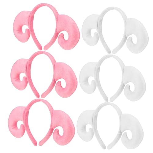 TOPBATHY 6 Stück Plüsch Schaf Haarreif Teiliges mit Weißen und Rosa Hörnern Elastisches Leichtes Stirnband für Frauen Männer für Kostüm Cosplay Themenpartys und Halloween TOPBATHY 6 Stück Plüsch Schaf Haarreif Teiliges mit Weißen und Rosa Hörnern Elastisches Leichtes Stirnband für Frauen Männer für Kostüm Cosplay Themenpartys und Halloween von TOPBATHY