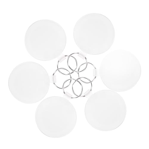 TOPBATHY 6 Stück Sublimations Schlüsselanhänger Rohlinge Transparente Ketten für DIY Leichte und Langlebige Blanko Kunstwerke für Persönliche Designs und Wärmeübertragung von TOPBATHY