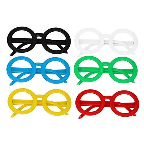 TOPBATHY 6 Stück Teiliges Bunte Cartoon Brillenrahmen für Flexible Kunststofffassung ohne Gläser Lustiges Partyzubehör für Jungen Mädchen Kindergeburtstag Kostümspaß Zufällige Farbe von TOPBATHY