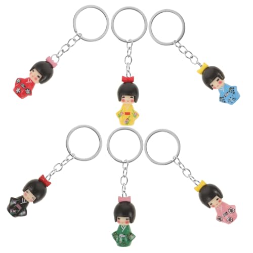 TOPBATHY 6 Stück Japanische Puppen-schlüsselanhänger Bunt Kimono-puppe Exquisiter Cartoon-schlüsselanhänger Für Sammler Zufällige Farbe TOPBATHY 6 Stück Japanische Puppen-schlüsselanhänger Bunt Kimono-puppe Exquisiter Cartoon-schlüsselanhänger Für Sammler Zufällige Farbe von TOPBATHY